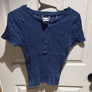 American Eagle Navy Blue Women's Knit Top Size XS